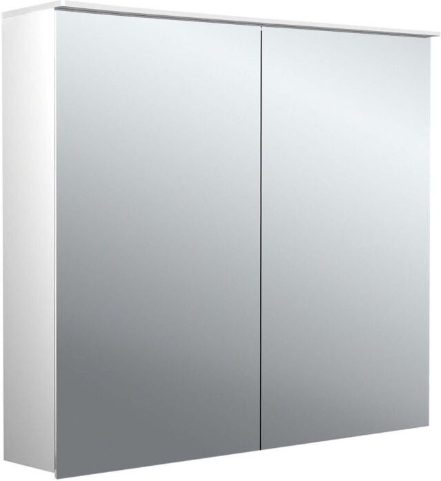 Emco pure 2 Design Aufputz-Lichtspiegelschrank 979705403 800x711mm, LED, mit Lichtsegel, 2-türig, Aluminium