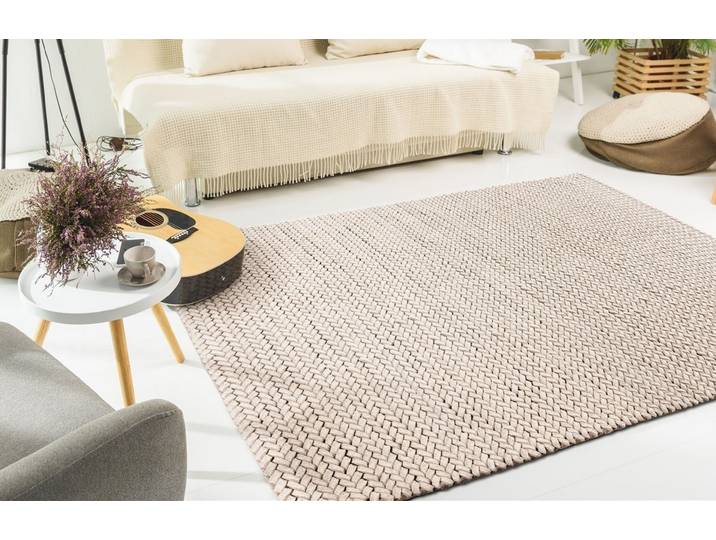 Teppich PADIRO Robbie 125 , beige (creme), B:160cm H:21mm L:230cm, Wolle, Teppiche, Teppich
