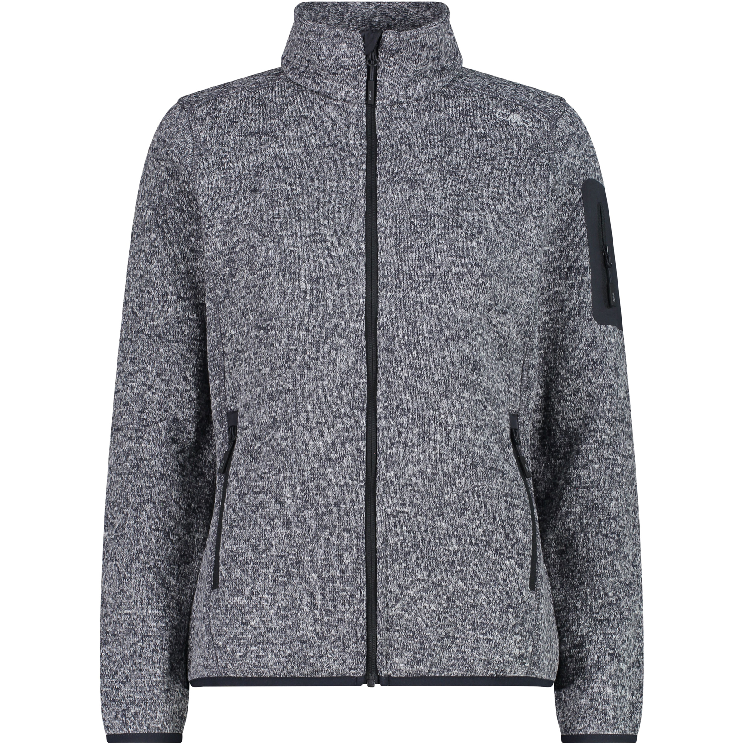 CMP Strick Fleece Damen Fleecejacke grau Größe 3XL Trekking Atmungsaktiv