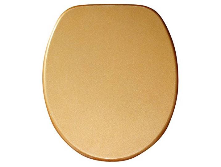 Sanilo WC Sitz ohne Absenkautomatik, einfache Montage, Holz, Glitzer Gold Toilettendeckel, hochwertige Oberfläche und stabile Scharniere, inkl. Montagematerial und Videoanleitung