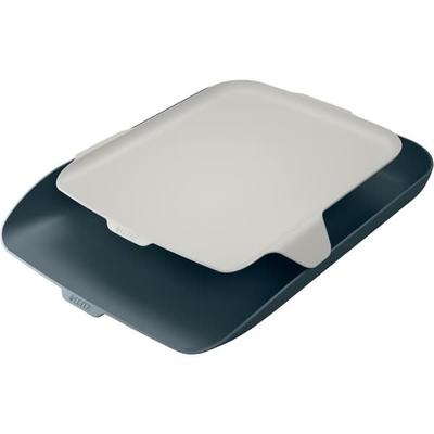LEITZ Briefkorb Cosy mit Organiser A4 Polystyrol grau/hellgrau Packung mit 4 Stück