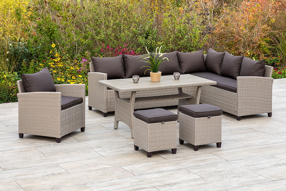 MERXXHANDELS Palma Eckset 1 Eckbank 1 Sessel2 Hocker1 TischAufl 16909107