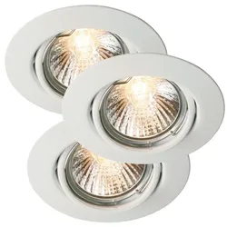 Nordlux Einbaustrahler 3er Set TRITON 3-KIT, 3x GU10, 2700K, IP23, weiß NORD-54540101