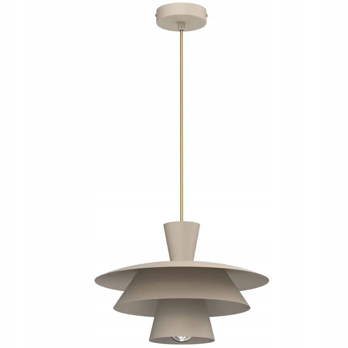 Luminex Plato Hanglamp E27 Beige - Moderne Metalen Hanglamp voor Woonkamer, Slaapkamer of Eetkamer