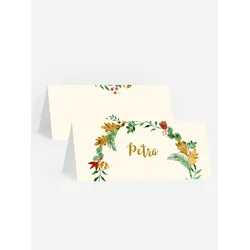 Tischkarten zur Weihnachtsfeier selbst gestalten mit Spruch und Fotos im Onlinedesigner bei Meine-Kartenmanufaktur.de