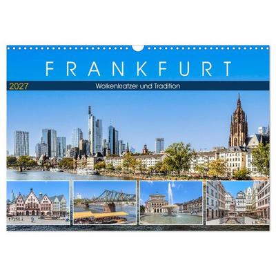 Frankfurt - Wolkenkratzer und Tradition (Wandkalender 2027 DIN A3 quer), CALVENDO Monatskalender