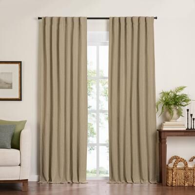 Threadmade Harrow Solid Texture Blackout Window Single Curtain Panel