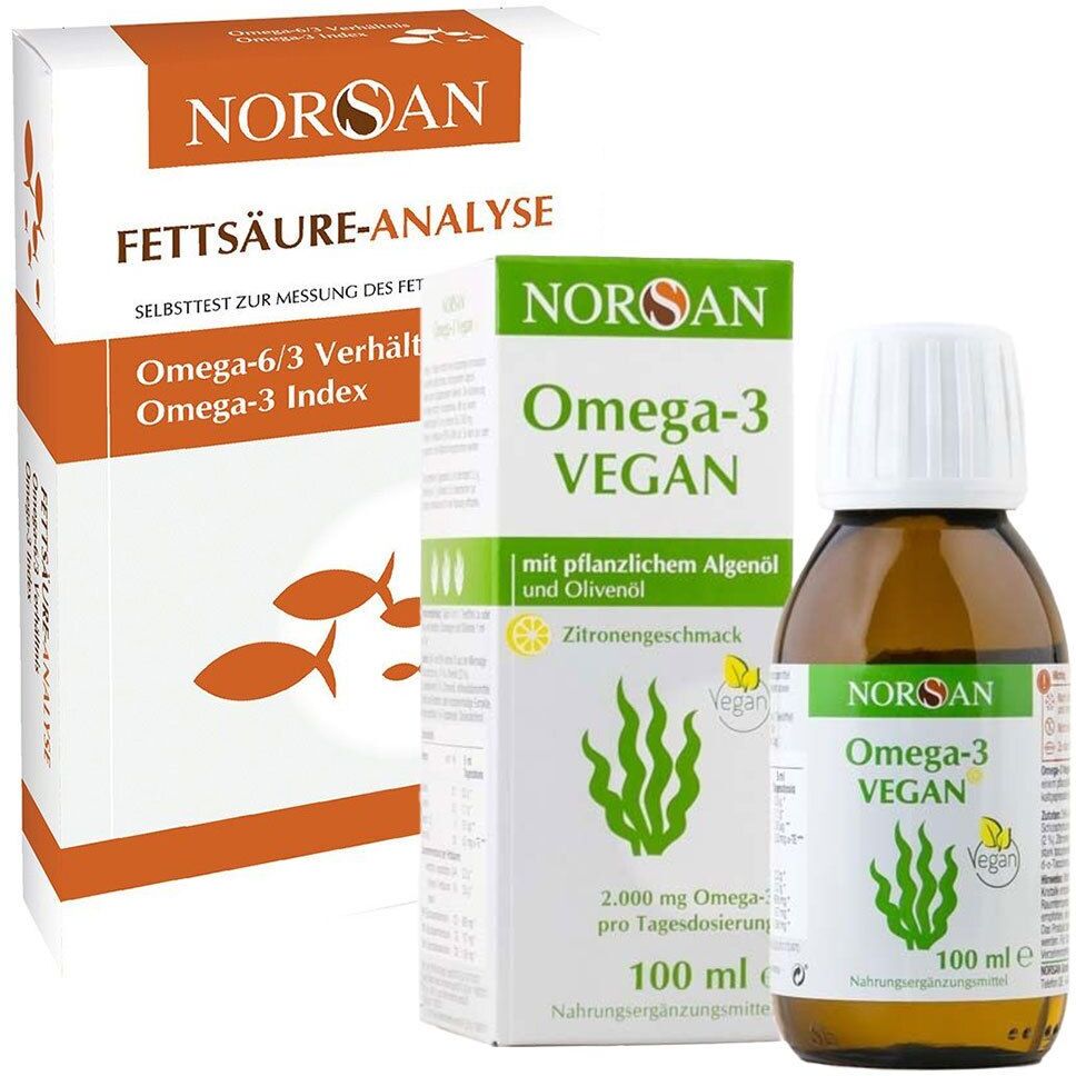 Norsan Fettsäure Analyse & Omega-3 vegan flüssig 1 St Set