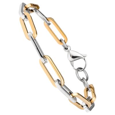 Armband JOBO, silber (edelstahlfarben), Armbänder, Damen, 21cm, Edelstahl, Armband, Edelstahl bicolor beschichtet 22 cm
