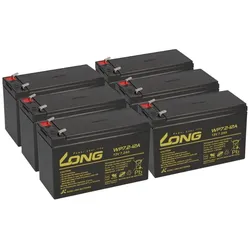 6x Kung Long WP7,2-12A F2 AGM-Akkus 12V 7,2Ah – für ABB PowerValue 11 RT 3kVA (6-Akku-Ausführung)