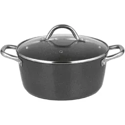 Kochtopf Fleischtopf mit Deckel Ø24cm Induktion Marmorbeschichtung Suppentopf Pfanne Edelstahl