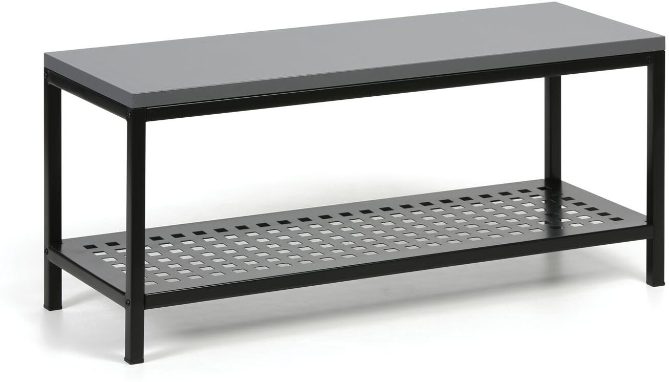 B2B Partner Umkleidebank mit Schuhablage aus Metall, 1000x360x439 mm, Graphit