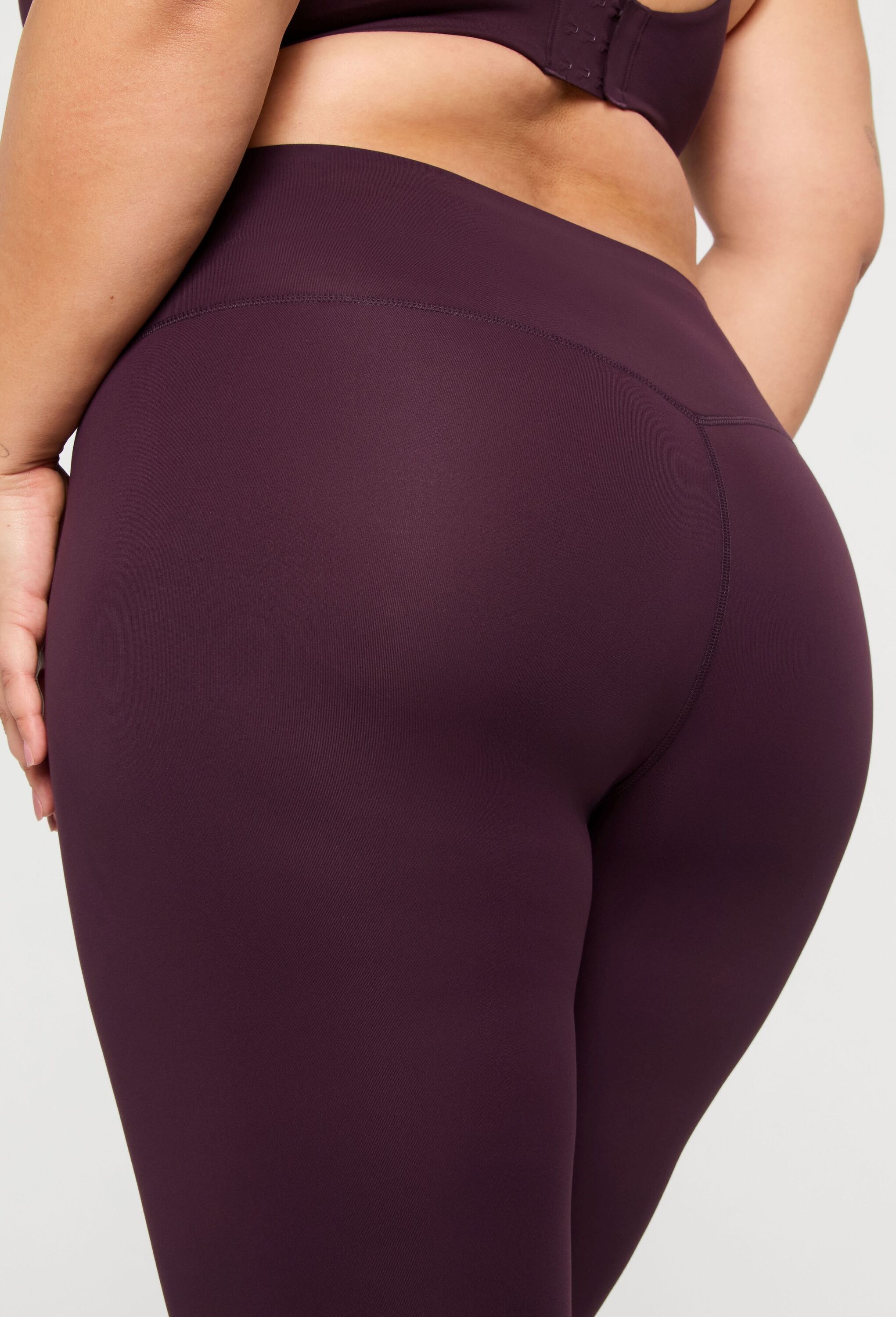 Leggings FABLETICS "Fabletics Leggings PURELUXE HIGH-WAISTED TLC LEGGING", Damen, Gr. M, N-Gr, rot (oxblood), Obermaterial: 82% Polyester PES. 18% Elasthan EL., uni, regular fit, Hosen Leggings, aus elastischem Material
