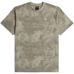 G-STAR Herren T-Shirt - Elephant Skin Archival Texture, Rundhalsausschnitt, Baumwolle, gemustert Grau / M