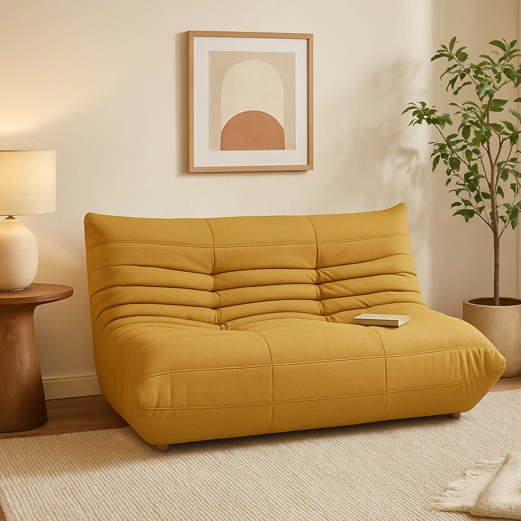 Brayden Studio Smooch 2 Seater Sofa Yellow