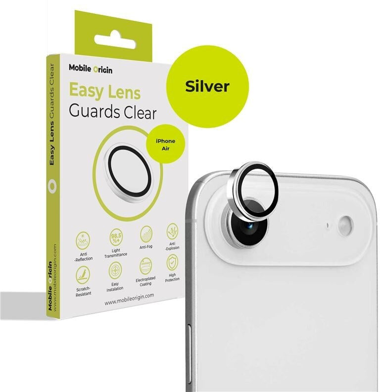 Mobile Origin iPhone Air Kameralinseglas inkl. Monteringsværktøj - Gennemsigtig