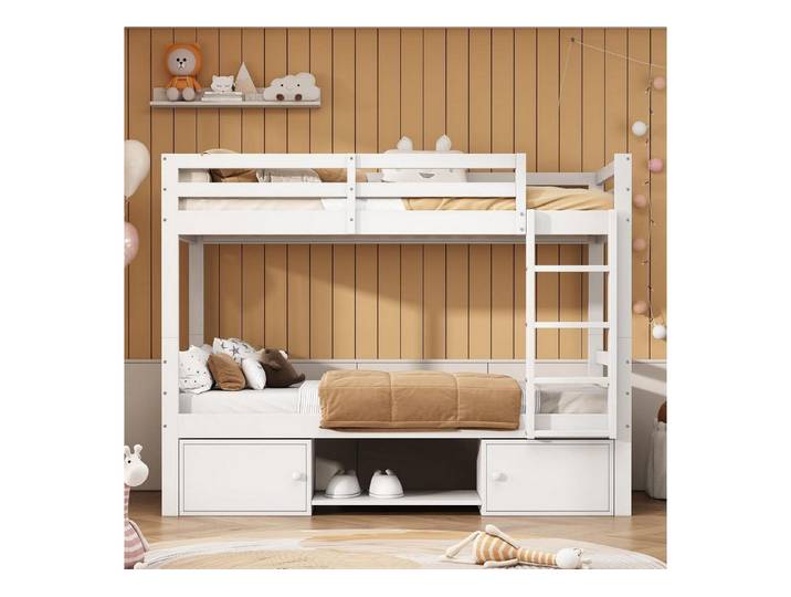 LuxusKollektion Kinderbett Etagenbett Kinder 90x200 mit Stauraum