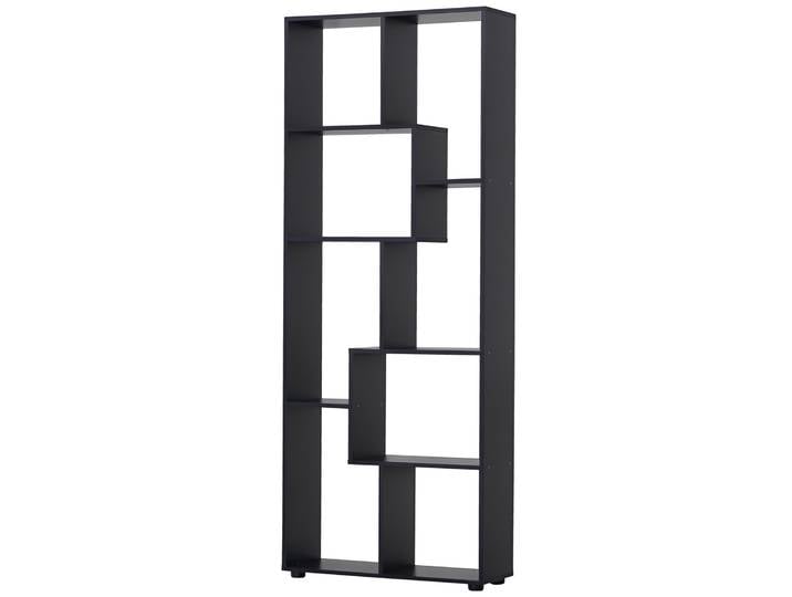 Homcom Bibliothèque Étagère Zig Zag Design Contemporain 70l X 24l X 178h Cm Panneaux Particules Noir-noir