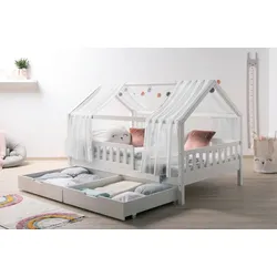 Hausbett KIM Weiß ca. 120x200 cm Echtholz