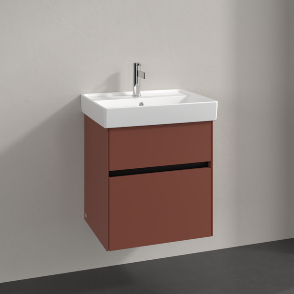 Villeroy und Boch Collaro Waschtischunterschrank C00700AH 51x54,6x41,4cm, Waschbecken mittig, wine red