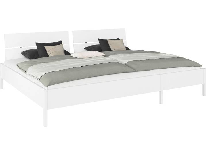Bett RAUCH Familienbett XXL Familiengröße Ehebett Doppelbett umbaubar , weiß (alpinweiß), Liegefläche Länge B: 200cm x 270cm, Holzkopfteil, Höhe Bettseite: 44cm, ohne Matratze, Betten, Bett, 240x200 cm und 270x200 cm - mit oder ohne Kopfteil MADE IN GERMANY
