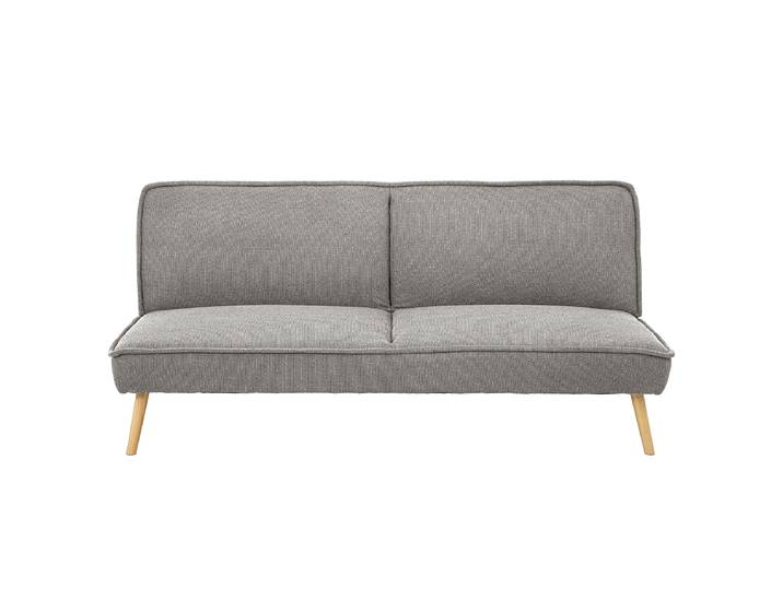 Schlafsofa Grau Bouclé Stoff Piana 188 x 84 x 87cm mit Schlaffunktion Modern