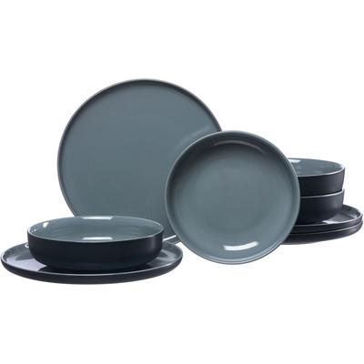 Tafelservice RITZENHOFF & BREKER "Teller Set, Geschirr-Set Jasper", schwarz, 8 Stk., Steinzeug, Geschirr-Sets, Tafelservice, Scandic Style, 8 Teile, für 4 Personen