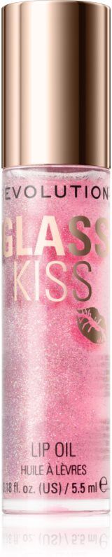 Revolution Glass Kiss shimmering oil for lips shade Fairytale Peach 5.5 ml