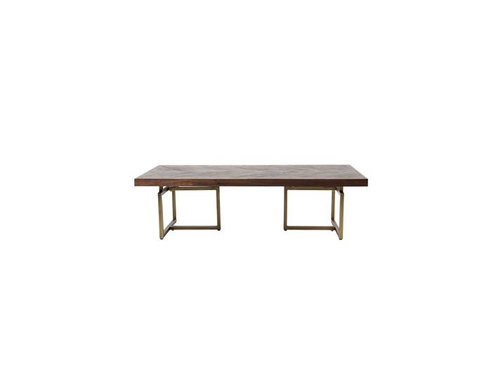 Design Couchtisch „Class“ 120 x 60 cm Dunkelbraun, Gold Dutchbone