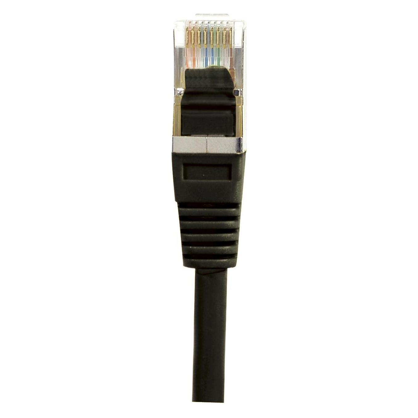 Exertis Connect Patchkabel S/FTP, PiMF, CAT.6, schwarz, 0,15 m Patchkabel mit besonders schmalem Knickschutz (S/FTP, CAT6, 0.15 m) (856816)