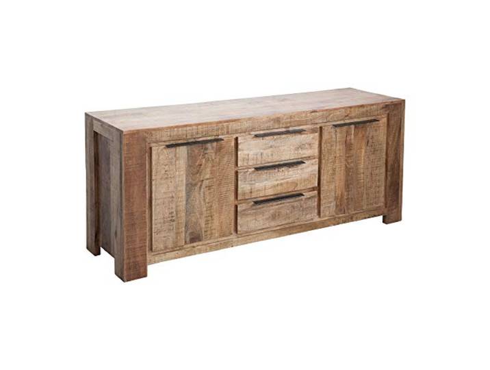 Sideboard IRON CRAFT - 175cm - natur - Mangoholz mit Stauraum Handgefertigtes Unikat, montiert geliefert, Schubladen, natürliche Maserung