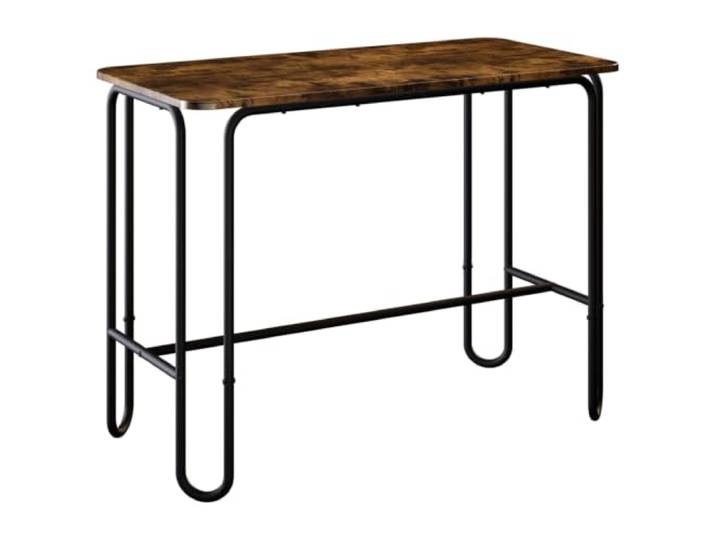 HAQWRDQSG Esstisch 100x50x75 cm Holzwerkstoff Küchentisch Geräucherte Eiche Moderne Ergänzung mit U-Beinen aus Stahl und pflegeleichter Holzwerkstoffplatte für Esszimmer und kleine Küchen.