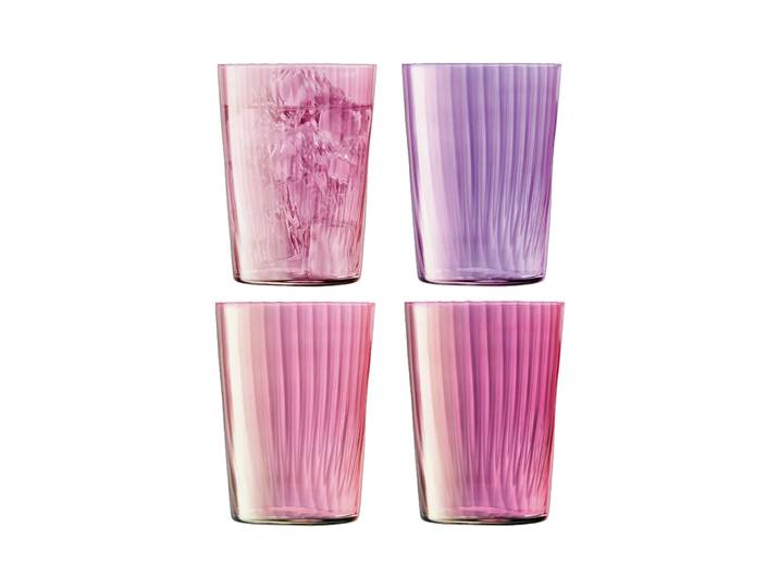 Mundgeblasene Gläser „Gems“ Garnet 560 ml (4er-Set) Pink LSA International