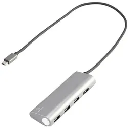 Renkforce 3+2 Port USB 3.1 (Gen 1) Hub (USB-C, 3 Ports), Dockingstation + USB Hub, Grau