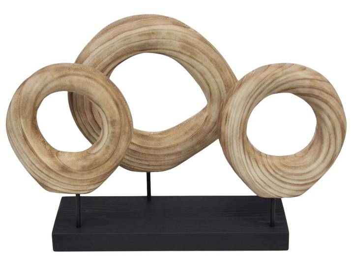 Objekt 3er Holzring, Natur-Schwarz Decofinder