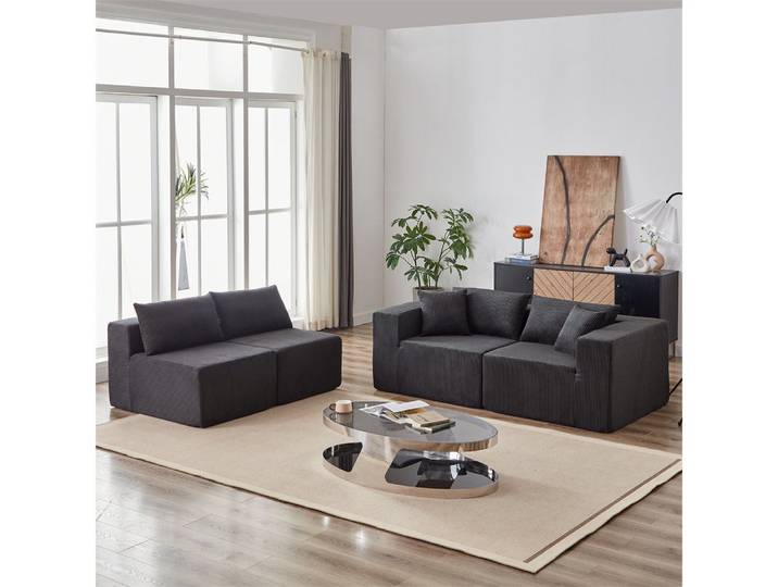 REDOM Ecksofa Modulares Sofa L-Form, 4-teilige freie Kombination 1 Teile