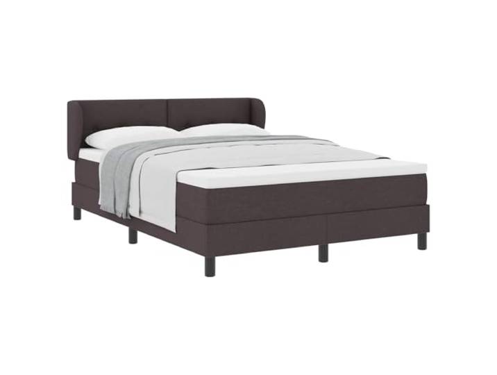 KKgypkn Boxspringbett Dunkelbraun Stoff 140x200 cm mit Taschenfederkernmatratze, höhenverstellbarem Kopfteil und stabilen Beinen