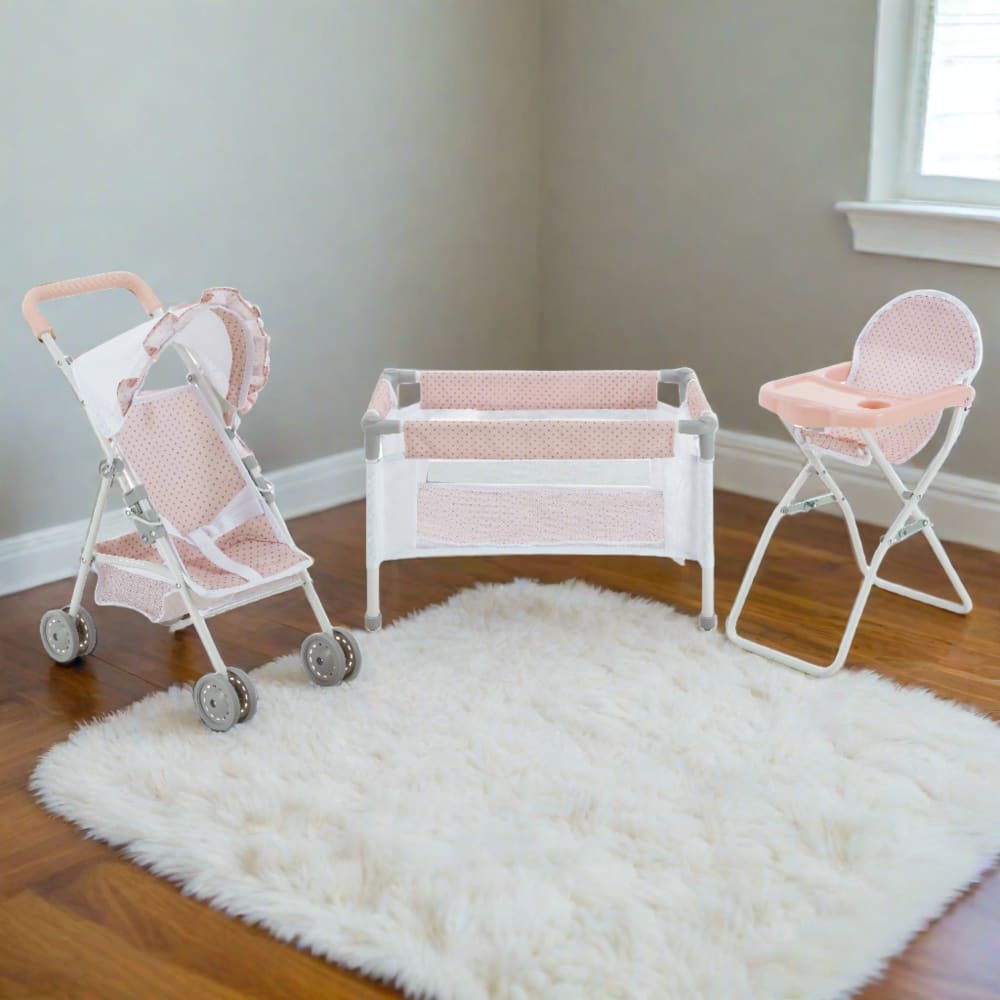 Teamson Set dormitorio para muñecas, rosa/gris, 54cm
