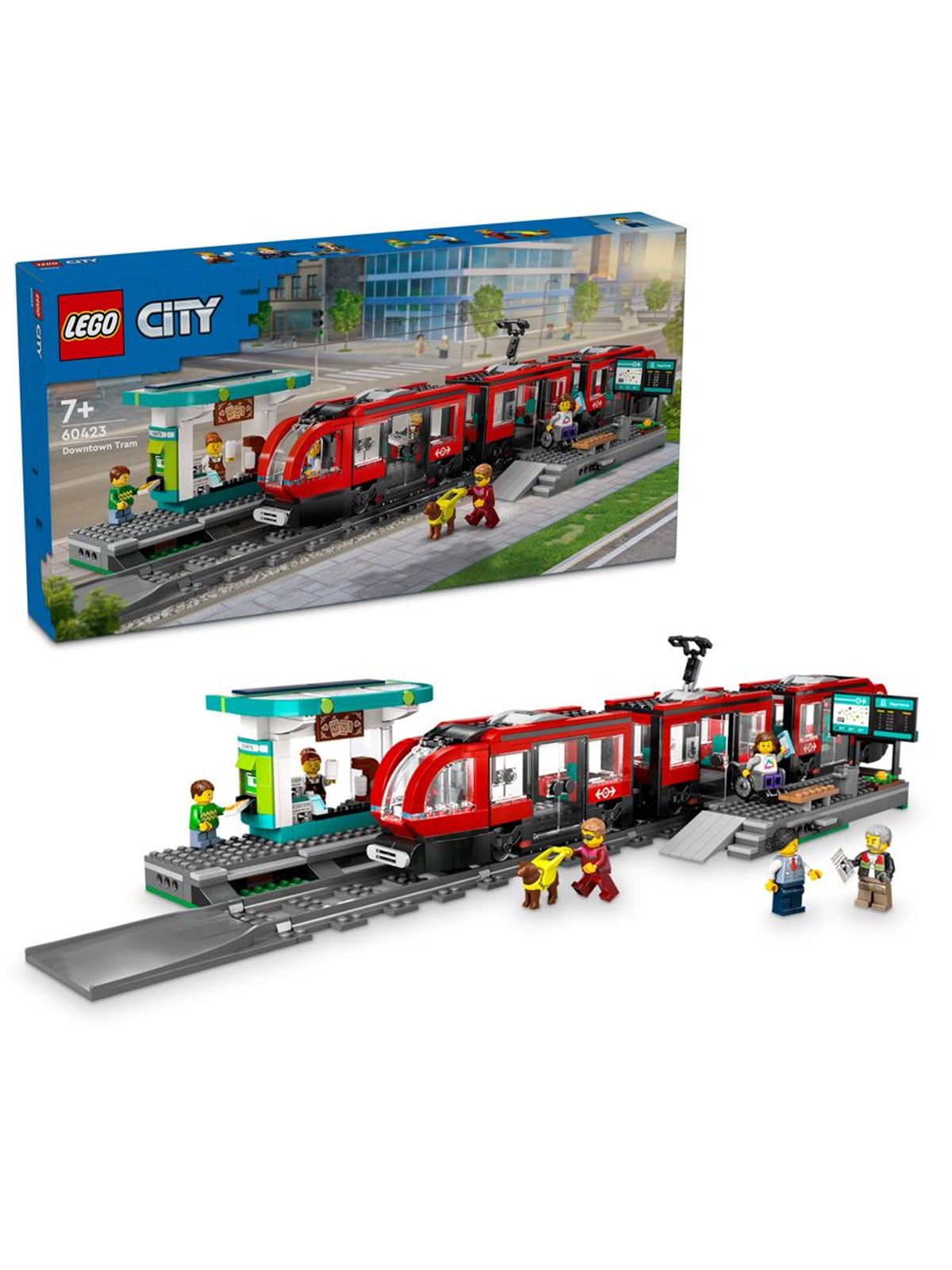 LEGO City 60423 Straßenbahn mit Haltestelle