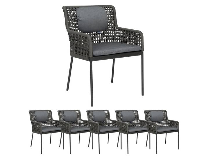 Stern 6x GRETA Sessel Aluminium anthrazit mit Synthetikfaser