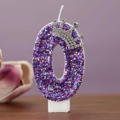 Uplift Picks Purple Crown Number Birthday Candles For Princess Cakes Anniversaries And Celebration Party Decor purple 0