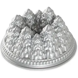 3x Nordic Ware Pine Forest Bundt Pan, Backform, Silber