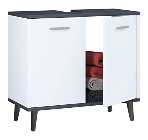 VCM Landos Wastafelonderkast Wit/Antraciet B: 60 cm, D: 56 cm, H: 28 cm