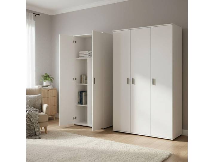 Velate - Armoire Multiusage Grande\, 194x190h cm Blanc\, Modulable