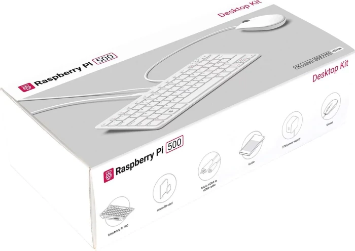 Raspberry Pi 500 Kit (weiß/pink)