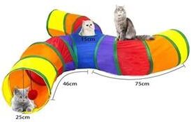 Inspire Essentials Rainbow Adventure Cat Tunnel Foldable Interactive Pet Play Tube For Indoor Cats And Kittens 8