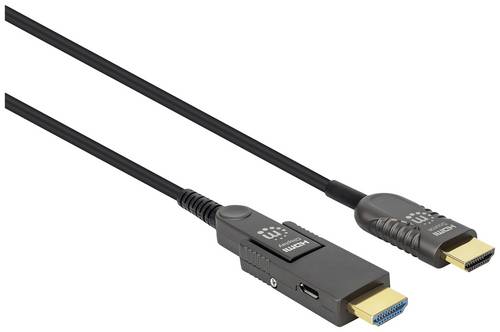 Manhattan HDMI Anschlusskabel HDMI-A Stecker, HDMI-Micro-D Stecker 100m Schwarz 355551 4K UHD HDMI-Kabel