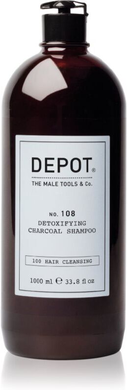 DEPOT NO. 108 DETOXIFYING CHARCOAL SHAMPOO shampoing purifiant détoxifiant pour tous types de cheveux 1000 ml