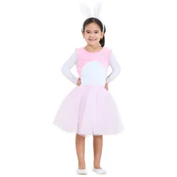 buttinette Kinderkleid "Hase", rosa/weiß