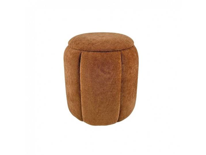 Pouf rond en velours rouille Ø36 cm Olivia - Amadeus